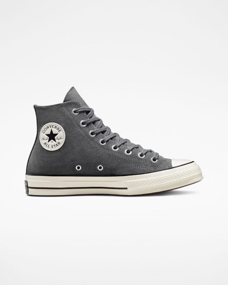 Men's Converse Chuck 70 Suede High Top Shoes Grey / Black | AU 58694W